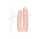 Фаллоимитатор для двойного проникновения RealStick Silicone Jason M, сайлекспан, телесный, 18,5 см
