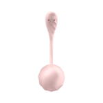 Виброяйцо Satisfyer Ribbed Petal с пультом ДУ, розовое, 7,8 см